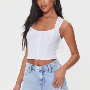Forever 21 hook and eye bustier crop top